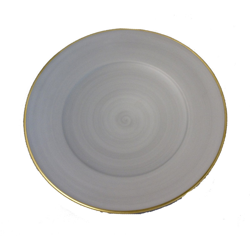 Porcelain China Charger, Brushed Platinum