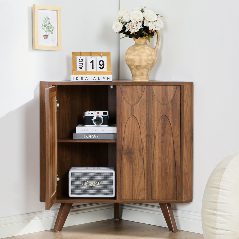30.7" Corner Accent Cabinet, Brown