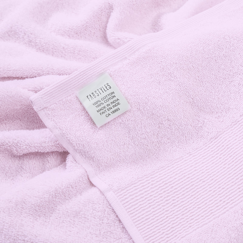 Ensemble de serviettes de bain 100% coton 4 pièces Evteka, Rose, Bath Towels - 4 Pack