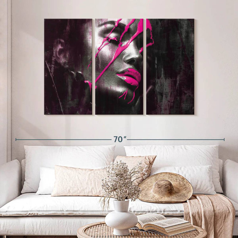 Goutte de peinture mauve Leisha, H 32 po x l 50 po