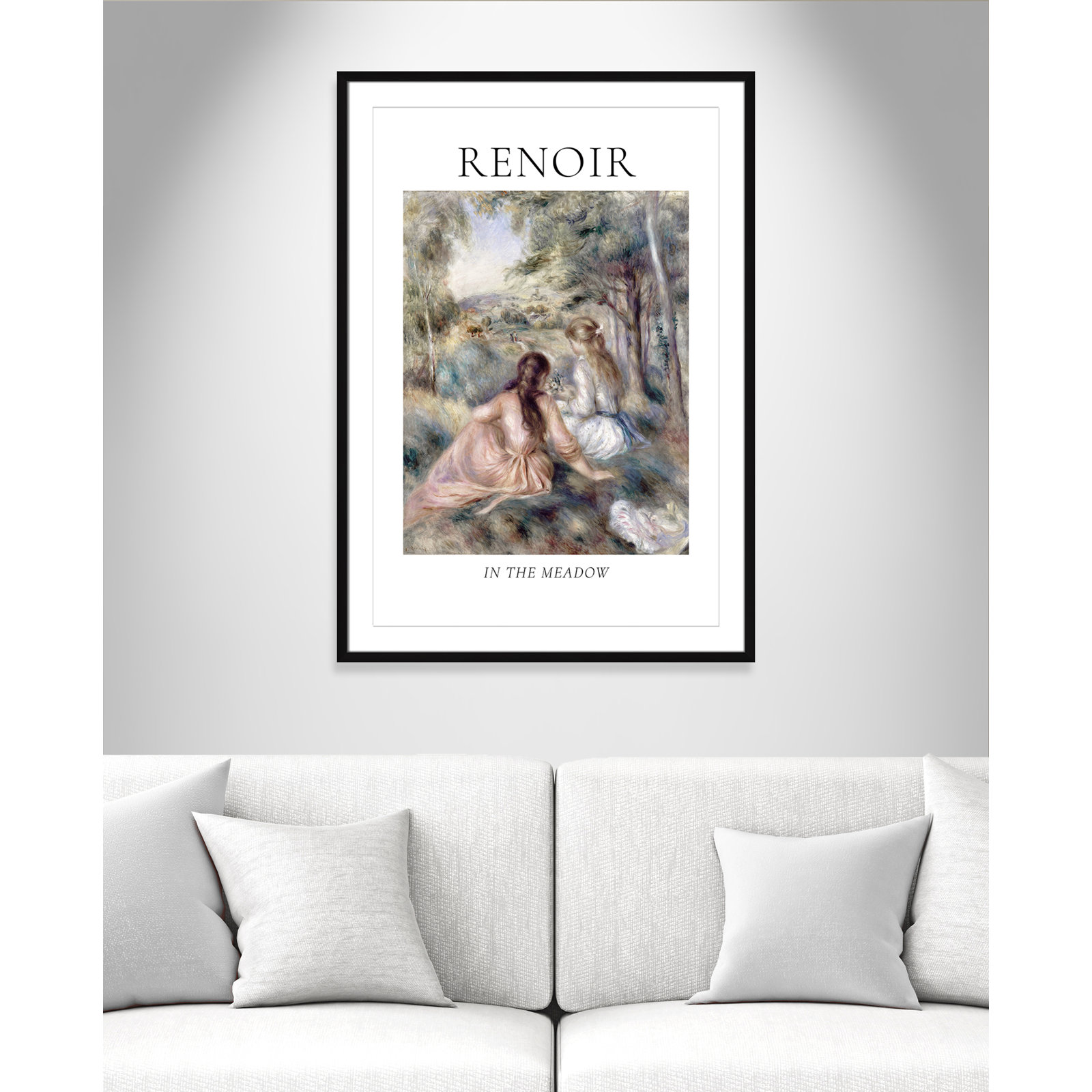 Old Masters Collection "In the Meadow" Print, Black Single Picture Frame, Yes, 41.5" H x 29.5" W x 1.25" D