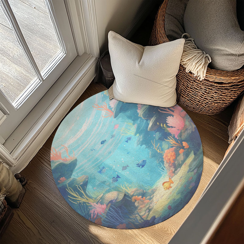 Tapis tressé Deep Sea Treasures, Rond 5 pi