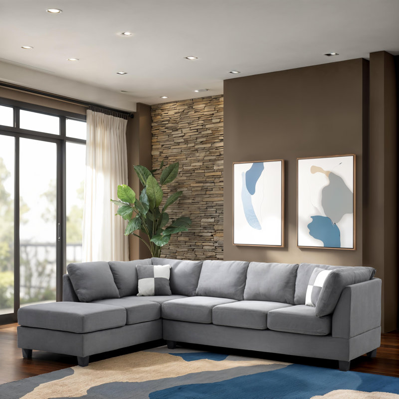 Harikleia Salisbury Sectional, Gray Fabric