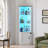 69'' H Corner Cabinet With Colorful Lights, Adjustable Shelves-389838066