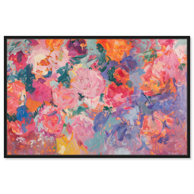Art mural floral kaléidoscope de couleurs sur toile par Art Remedy