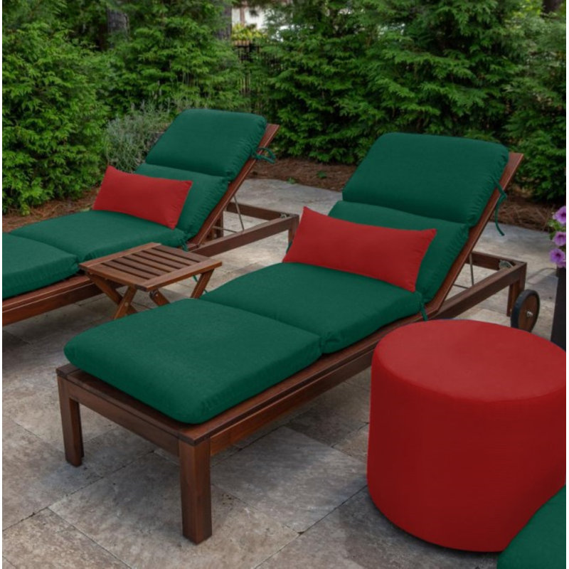 Marlowe Sunbrella® 1-Piece Outdoor Chaise Cushion, Forest Green Performance