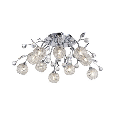 Crystal LED Semi Flush Mount