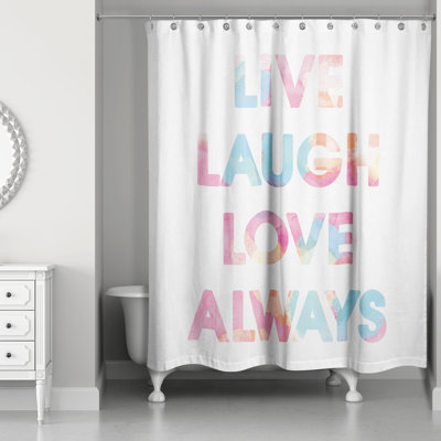 Rideau de douche simple rire love live always Karina