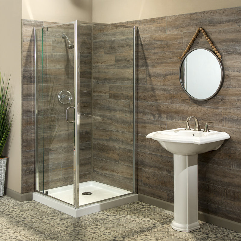 Palisade Plank Tile Shower and Tub Surround Kit, Natural Oak