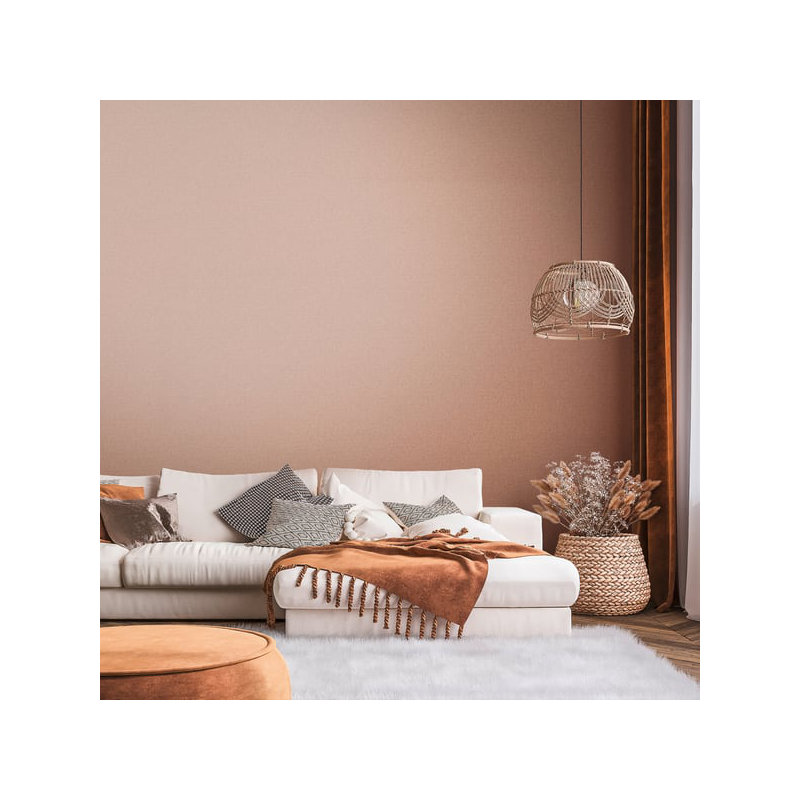 Flourish 10.05m x 53cm Textured Wallpaper Roll, Orange