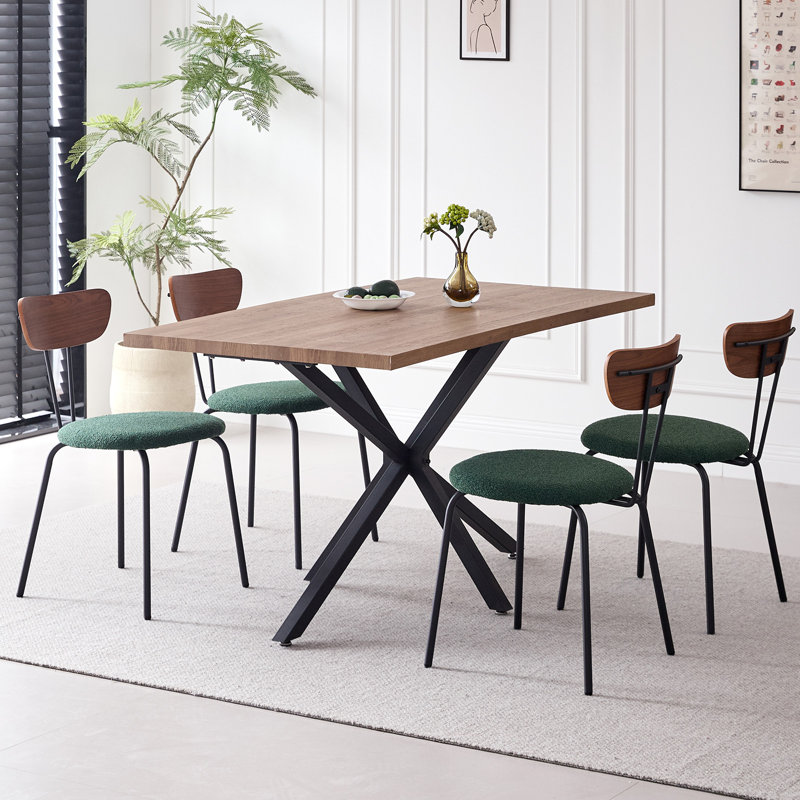 Chaises de salle à manger empilables, petite chaise de cuisine en tissu avec dossier en bois massif pour appartement, salon, chambre à coucher