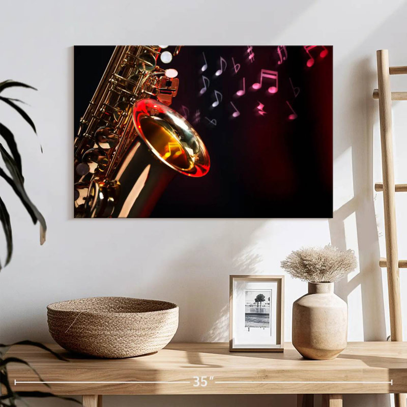 Abarca Saxophone Musical Notes, 16" H x 24" W
