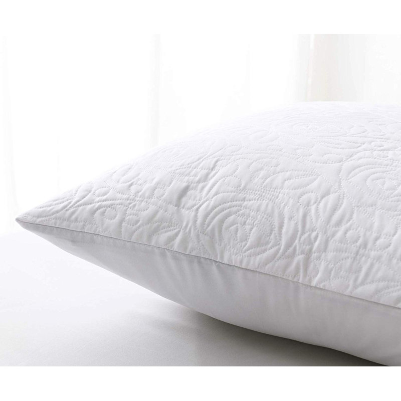 White Embroidered Cotton Euro Sham Covers, 26 x 26 Inch