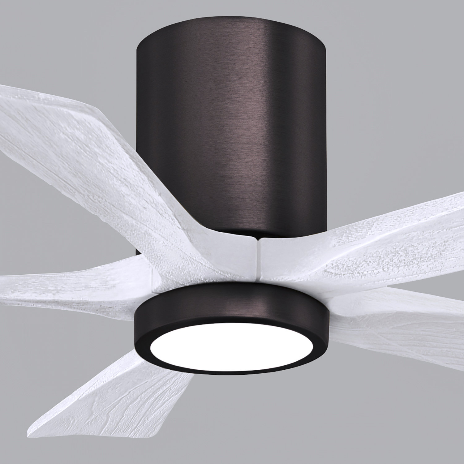 Irene Ceiling Fan with LED Light Kit, Brushed Bronze, 42", Matte White
