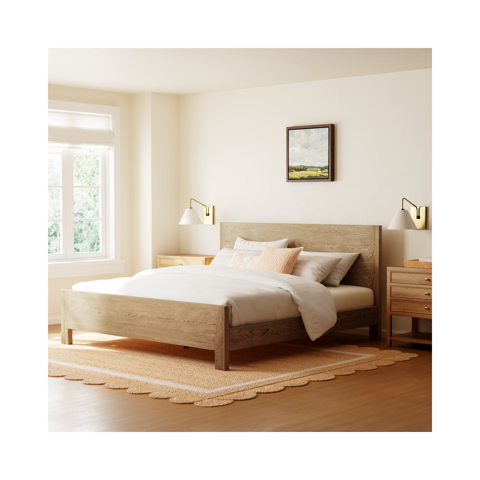 Jesse Solid Wood Bed, King