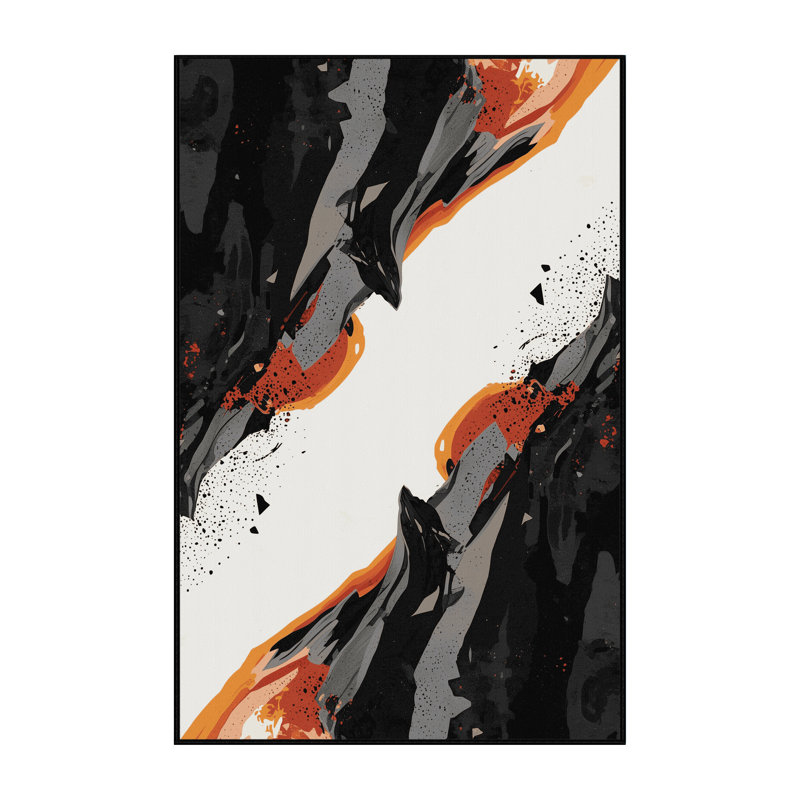 Tapis noir moelleux et moelleux Fairwinds Fire Wasteland, 7 x 10
