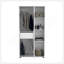 Armoire-penderie Misuri avec porte double, tiroir, tringle et tablettes ouvertes-60433611