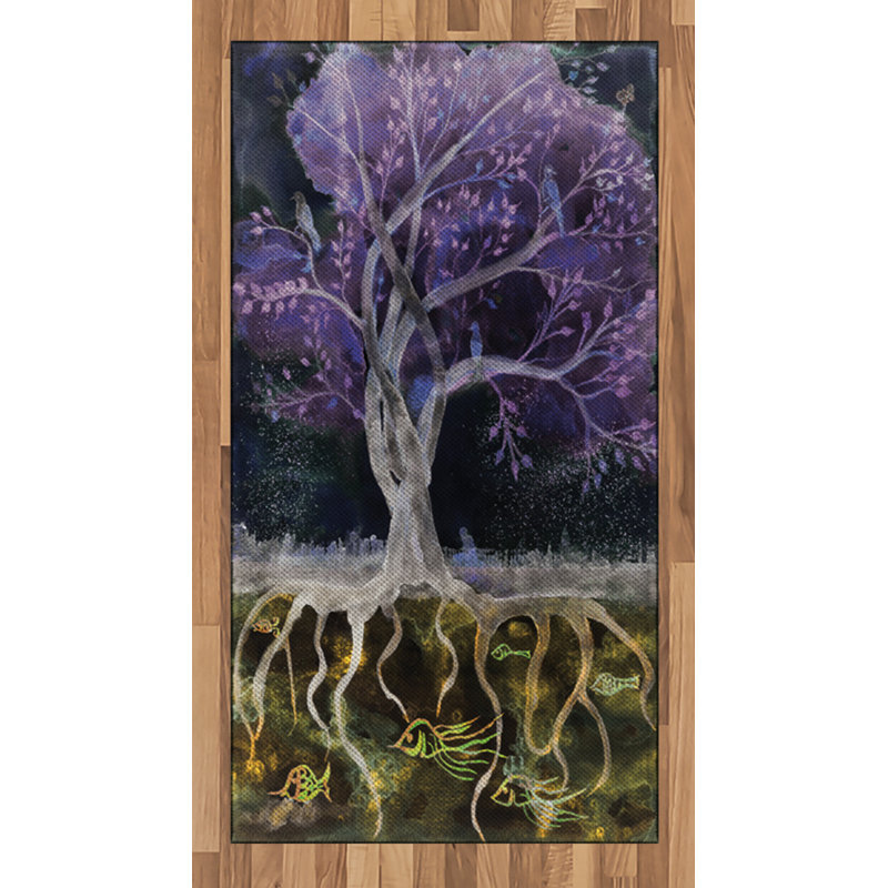 Abstract High Density Long Fiber Poly Threads Decorative Area Rug Carpet, Rectangle 2'7" x 5'