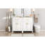Meuble-lavabo moderne de 48 pouces avec lavabo en céramique, portes à fermeture en douceur, tiroir rabattable, tablettes de porte à double couche, solution de rangement élégante-123654663-123654664