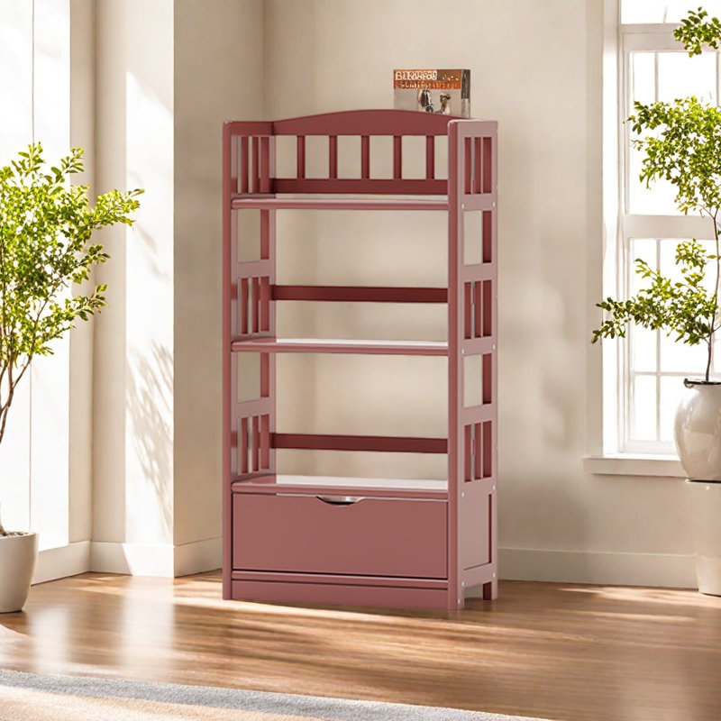 Bibliothèque pratique et de haute qualité, Rose, (3 tablettes) H 46,2 po x l 23,6 po x P 11,2 po