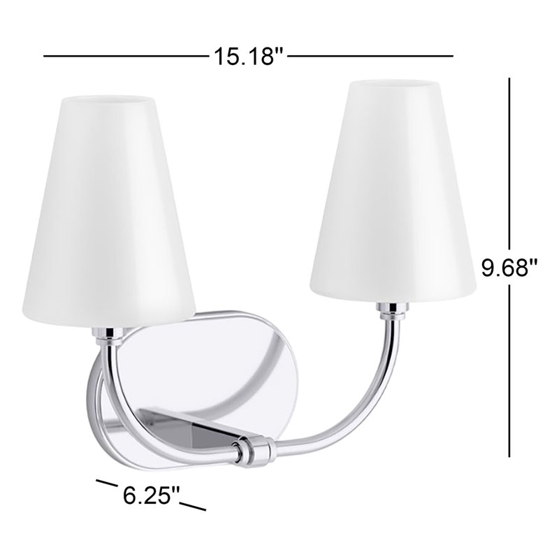Kernen By Studio McGee Two-Light Sconce, Polished Chrome