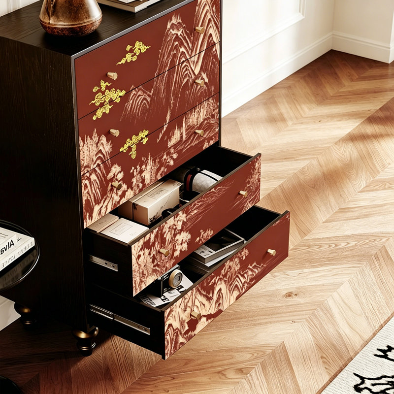 Commode 5 tiroirs de style chinois