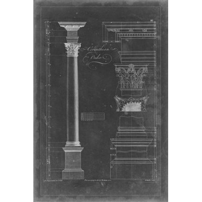 Corinthian Order Blueprint - Wrapped Canvas Print