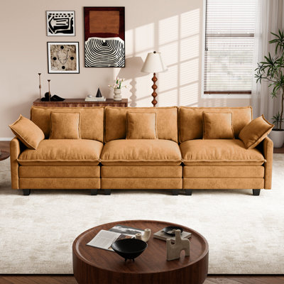 George 111.5" Chenille Modular Sectional Sofa