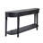 Black Carved Wooden Console Table with Lower Storage Shelf Tow Drawers