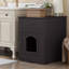 Enceinte intérieure en bois pour bac à litière avec tiroir, table d'appoint et table de chevet brune pour chats-117813277