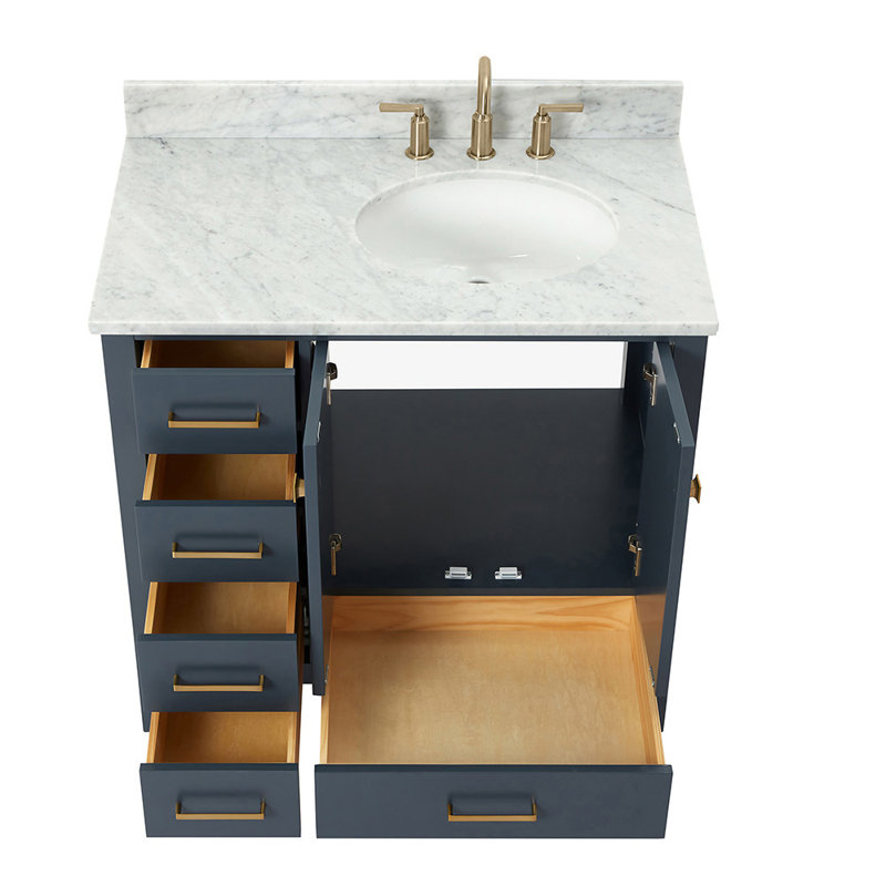 Ensemble de meuble-lavabo simple 37 po Flynt, Bleu minuit