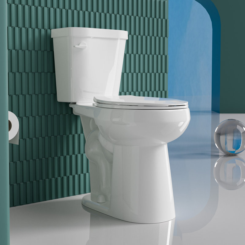 Toilette compacte 21 po pour personnes âgées 21 po, chasse simple 1,28 GPF Tornado, carte 1000g, blanc, Blanc