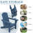 HDPE Foldable Adjustable Outdoor Adirondack Chair With Ottoman and Double Cup Holder-138596762