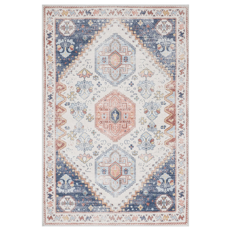 Tapis rectangulaire Riah avec envers antidérapant, Rectangle 4 pi x 5 pi 11 po