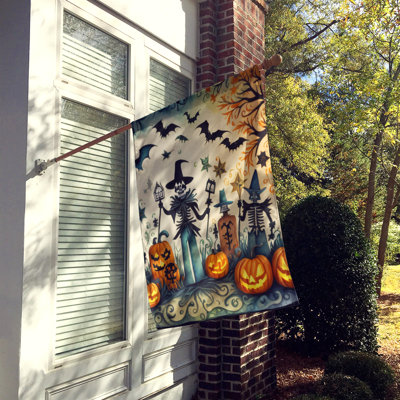 Drapeau de maison d'Halloween en polyester à double face H 40 po x l 28 po