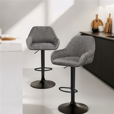 Eastway Swivel Upholstered Adjustable Height Counter Stool with Metal Frame