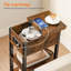 Table d'appoint étroite avec station de charge, tiroir et 2 tablettes pour les petits espaces