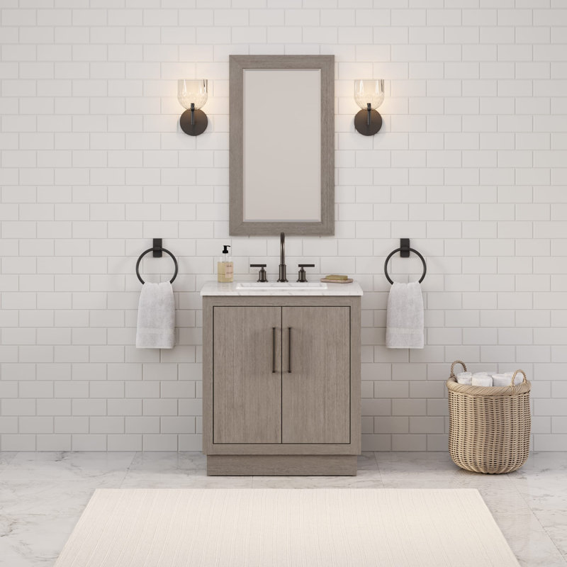 Ensemble de meuble-lavabo simple 30 po Kamila, Bronze huilé