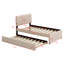 Lit plateforme tapissier avec lit gigogne