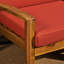 Mobilier d'extérieur rouge avec canapé modulaire et table basse - Bois, coussins d'eau et tissu
