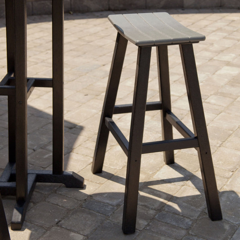 Tabouret de bar 30 po POLYWOOD Contempo, Noir, Gris ardoise