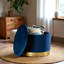 Repose-pieds de rangement rembourré bleu marine avec finition dorée Veer, H 17,49 po x l 23,37 po x P 23,37 po Veer