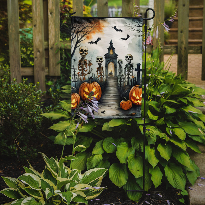 Double Sided 15.5'' H x 11.25'' W Polyester Halloween Garden Flag