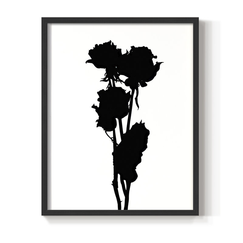 Pressed Memory III Framed Print - Solid Wood, Noir, noir, noir, noir, H 30 po x l 24 po