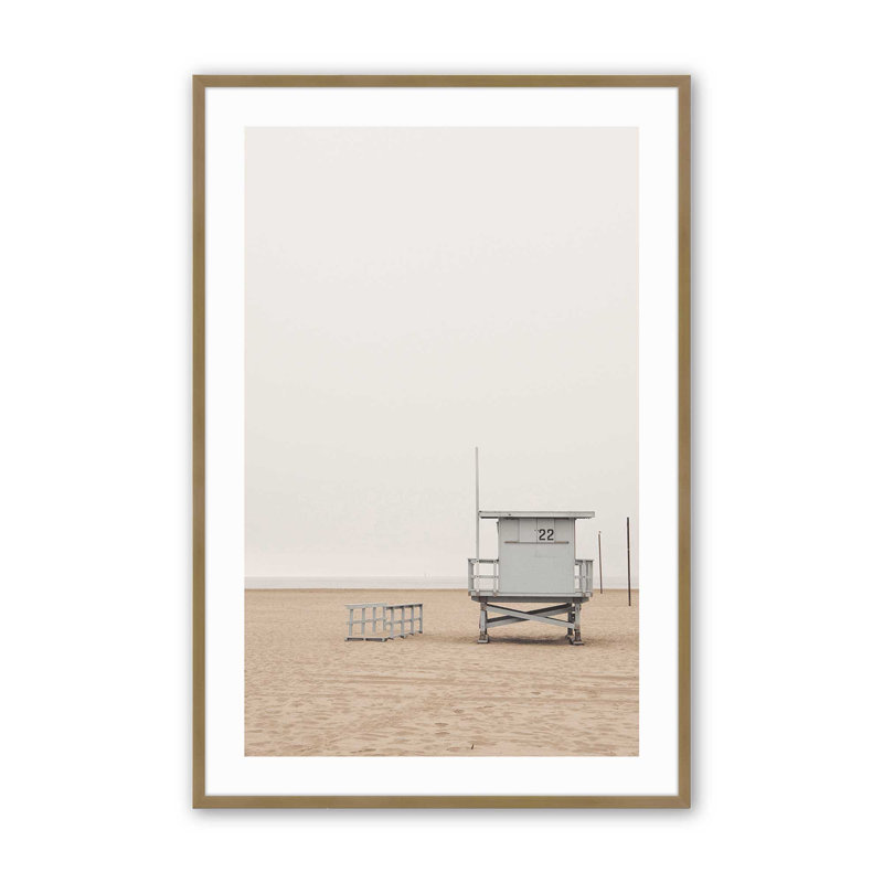 Sandy Sentinel, impression sur rouleau, Cadre doré brossé, H 11,25 po x l 9,25 po x P 1,25 po