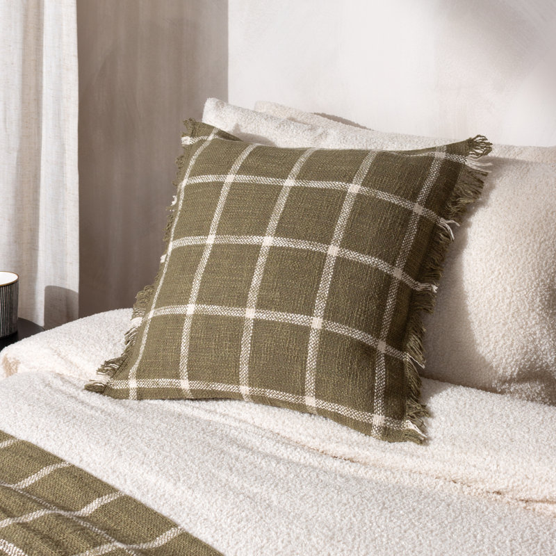 Beni Square Cushion, Moss/Natural