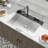 Drop In Waterfall Kitchen Sink 29.5"L x 19"W Dual Waterfall Smart Kitchen Sink,16 Gauge Stainless Steel Workstation Kitchen Sink Set with Pull-down Faucet, Rainfall Water Outlet, Glass Rinser, Soap Dispenser, Battery-free Temperature Display In Fahrenhei-124198037-124198039