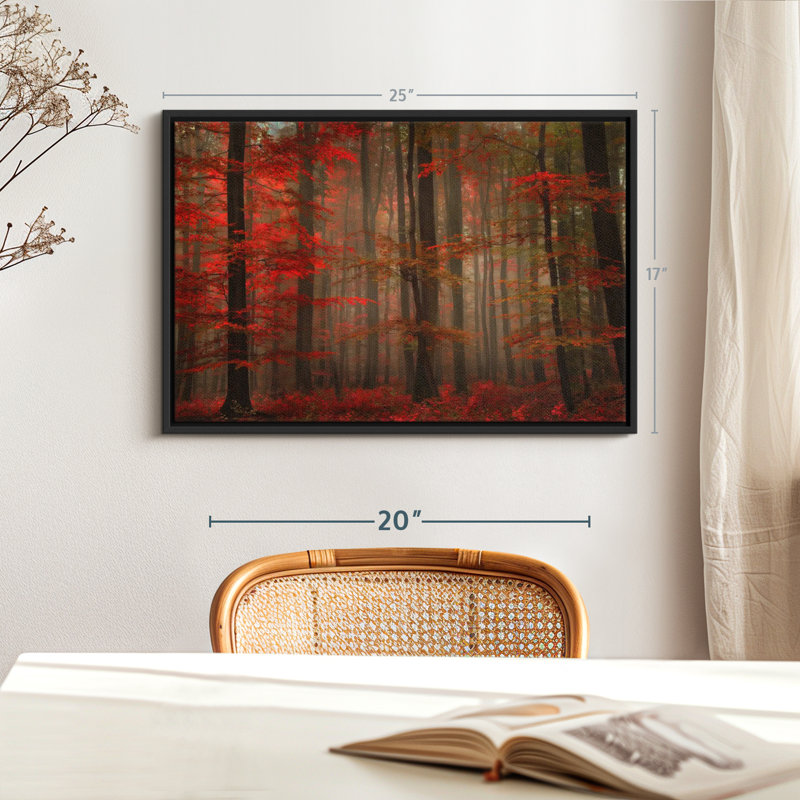 Impression sur toile Fiery Autumn Forest, H 25 po x l 17 po