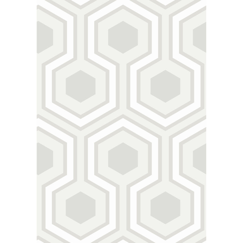 Hicks Grand Geometric Wallpaper Roll, Dove Gray