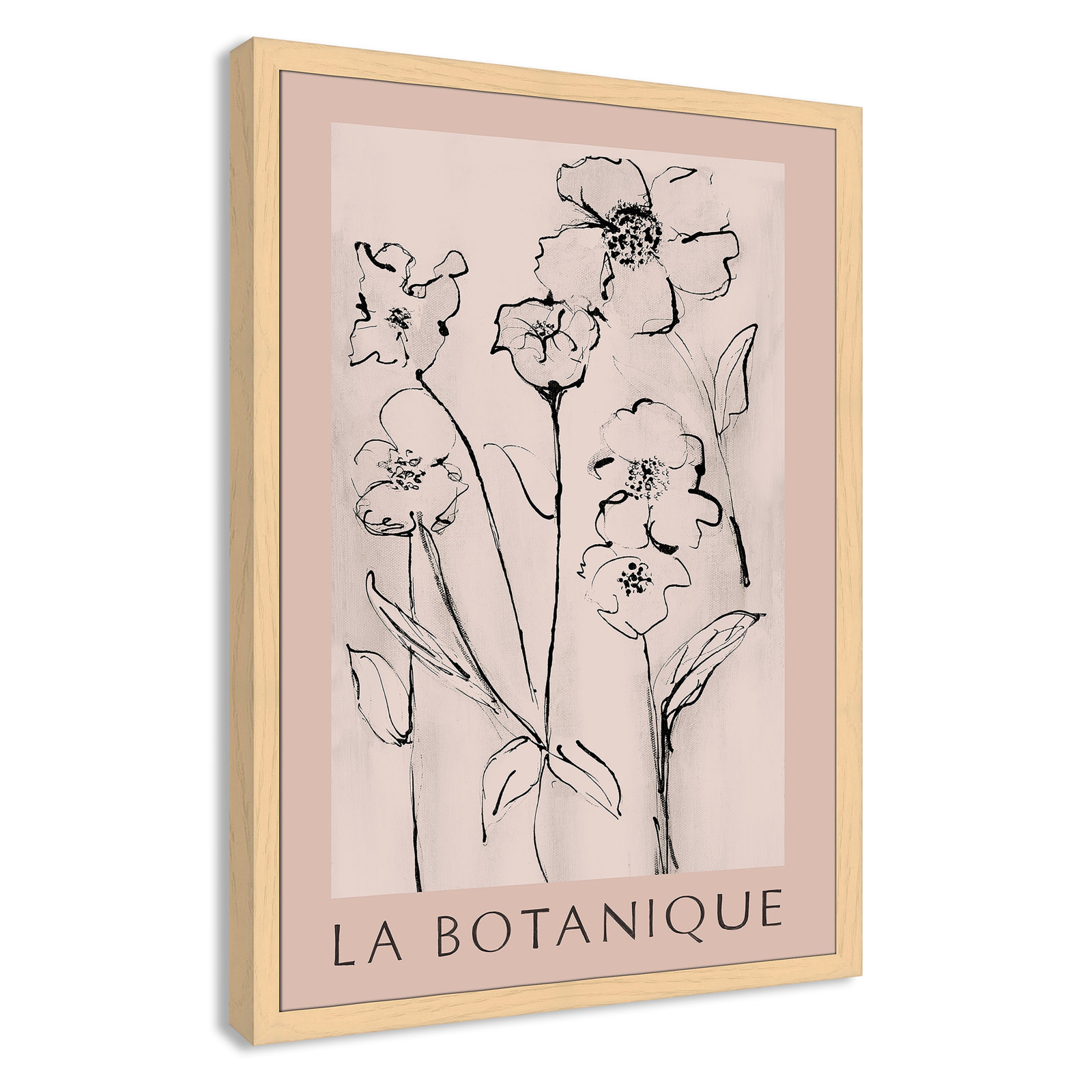 Riya "La Botanique" Print by Susan Jill, Natural Single Picture Frame, No, 49" H x 35" W x 1.25" D